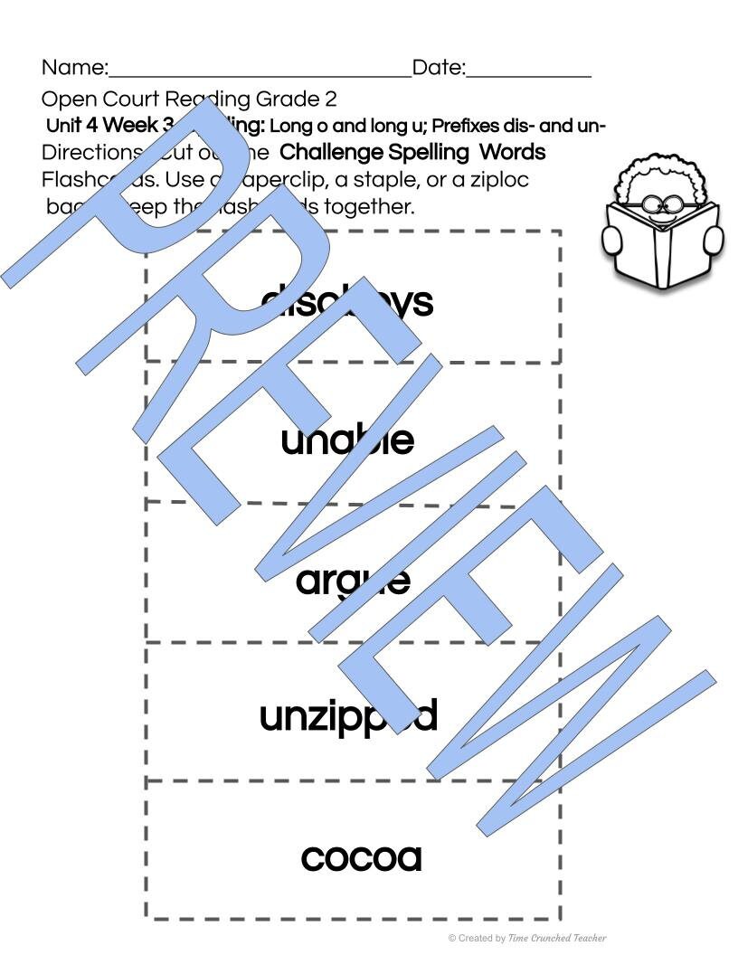 Open Court Reading | 2nd Grade Open Court Reading | Open Court Reading 2nd Grade Spelling | Open Court Reading Unit 4 Week 3 Spelling