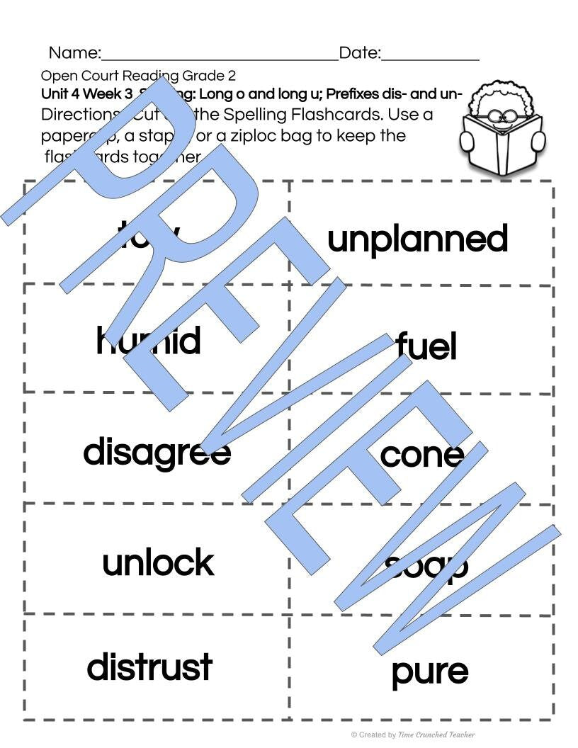 Open Court Reading | 2nd Grade Open Court Reading | Open Court Reading 2nd Grade Spelling | Open Court Reading Unit 4 Week 3 Spelling