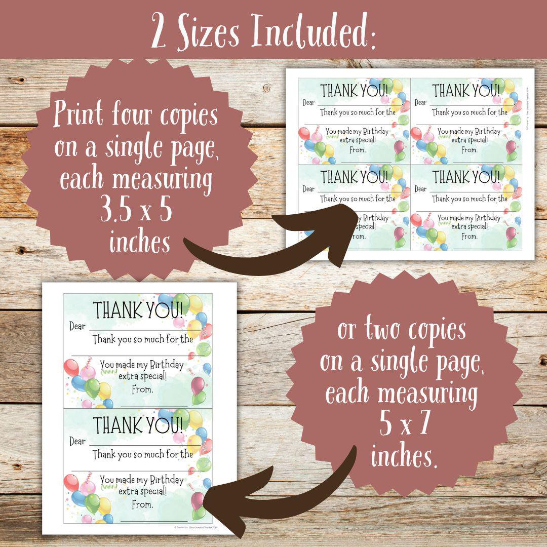 Printable Fill In the Blank Thank You Cards | Fill in the Blank | Kids Thank You Cards | Kids Birthday Party | Digital Download | Printable