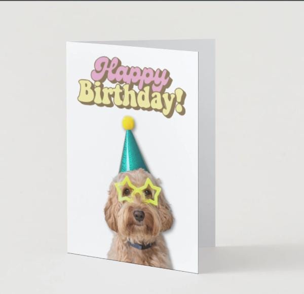 Printable Foldable Birthday Card | 5 x7 Card | Birthday Card for Kids | Dog | Party Animal Birthday | Print at home | Digital Download