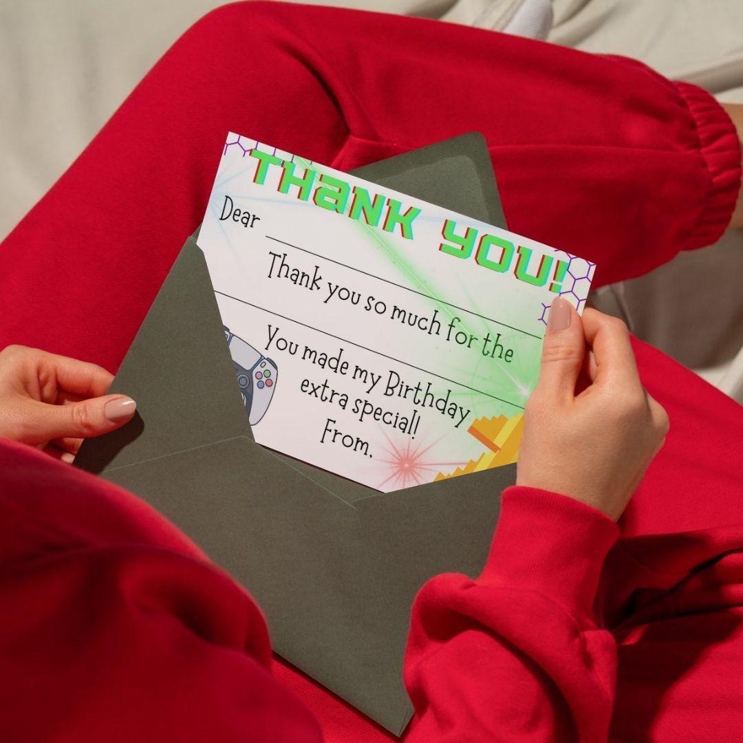 Printable Fill In the Blank Thank You Cards | Fill in the Blank | Kids Thank You Cards | Kids Birthday Party | Digital Download | Printable