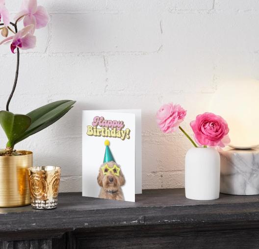 Printable Foldable Birthday Card | 5 x7 Card | Birthday Card for Kids | Dog | Party Animal Birthday | Print at home | Digital Download