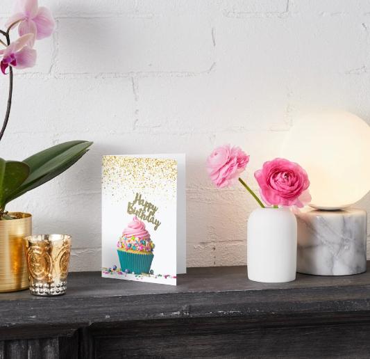 Printable Foldable Birthday Card | 5 x7 Card | Birthday Card for Kids | Cake | Birthday Cupcake Cake| Print at home | Digital Download