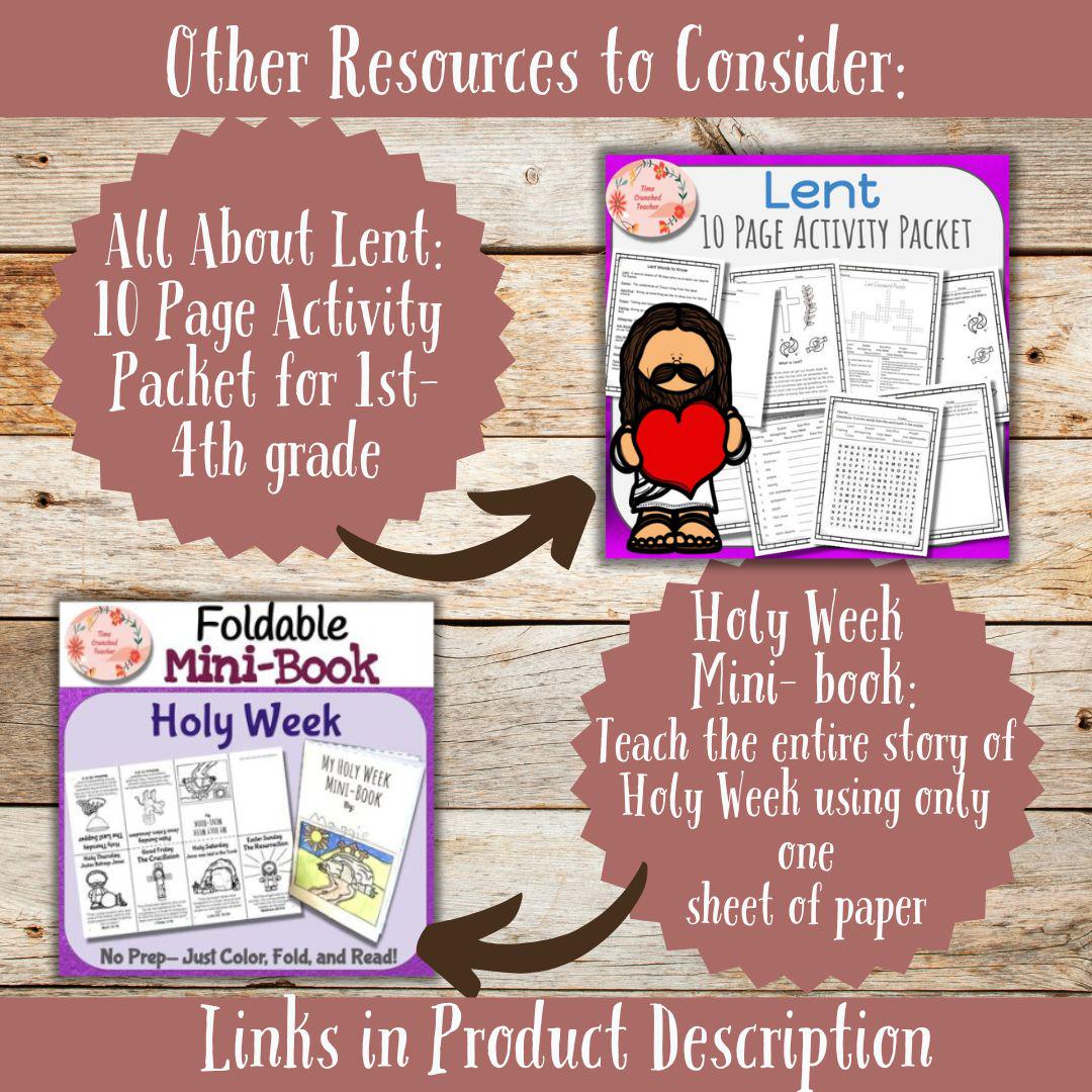 Printable Catholic Lent Flap Book | Three Pillars of Lent Lift A Flap Book | Lent Craft for Kids | Printable Sunday School Craft