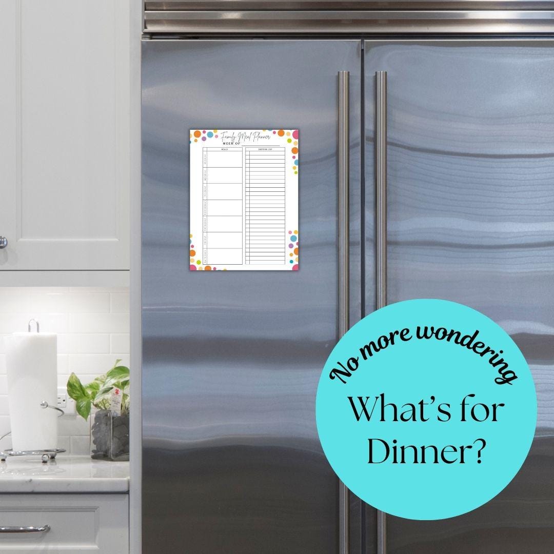 Meal Planner Printable, Weekly Food Diary, Meal Tracker, Food Journal, Menu Plan, Grocery List, Fitness, Health, Minimalist | PDF download