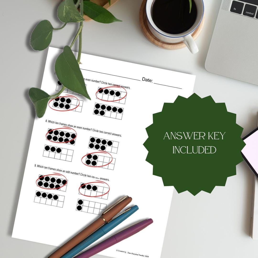 Printable 2nd Grade Go Math Ch. 4 : Equal Groups | Math Practice Test | Even and Odd Math Lesson | Printable Math Practice | 2nd Grade