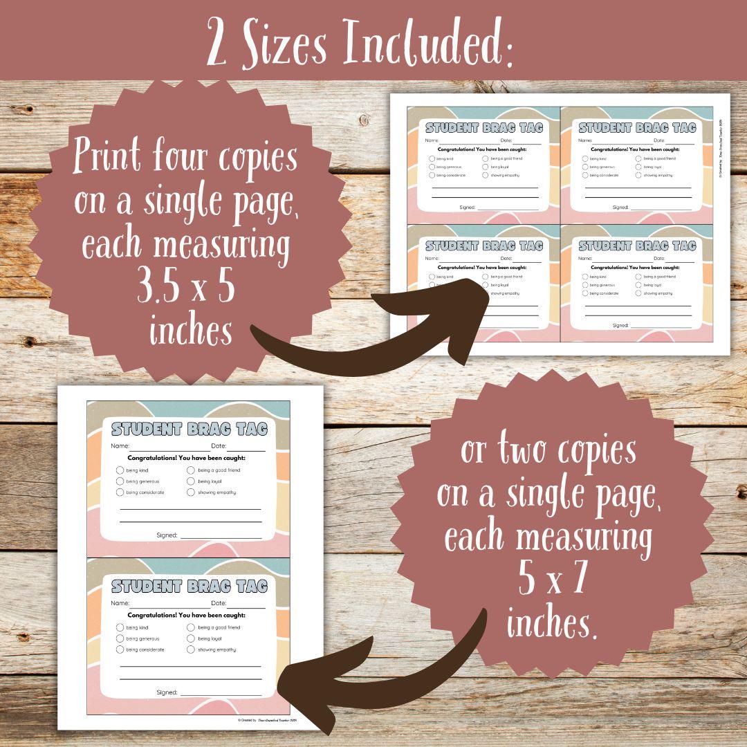 Printable Pastel Fill In the Blank Brag Tags | Teacher Notecards | Happy Note | Teacher Parent Communication | Digital Download | Printable