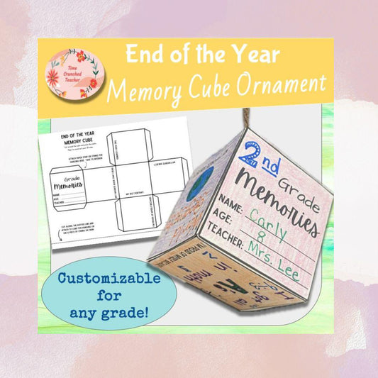 End of Year Memory Cube Craft | Last Week of School Keepsake Craft | End of the School Year Memories | Last Day of School | Digital Download