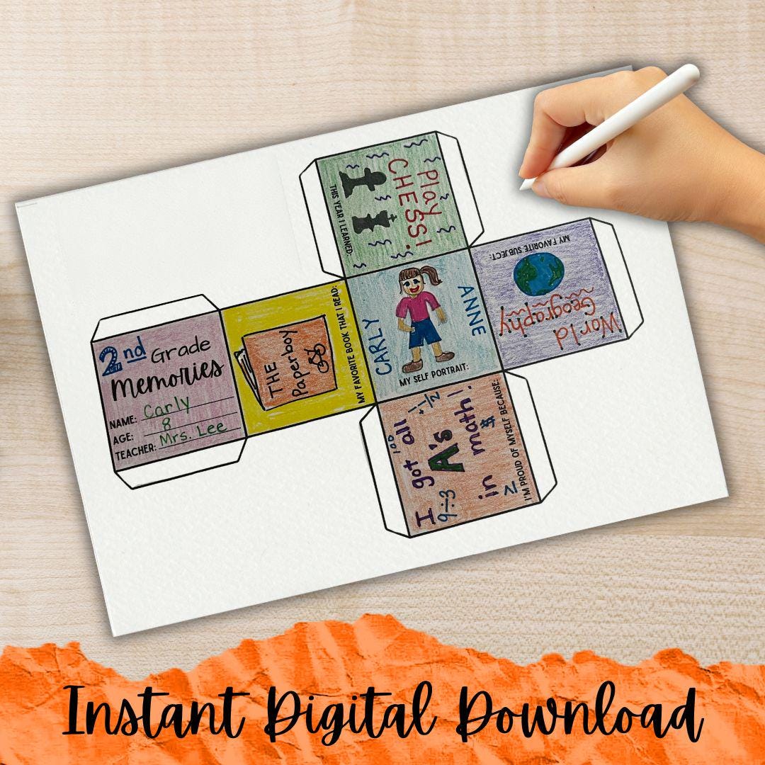 End of Year Memory Cube Craft | Last Week of School Keepsake Craft | End of the School Year Memories | Last Day of School | Digital Download