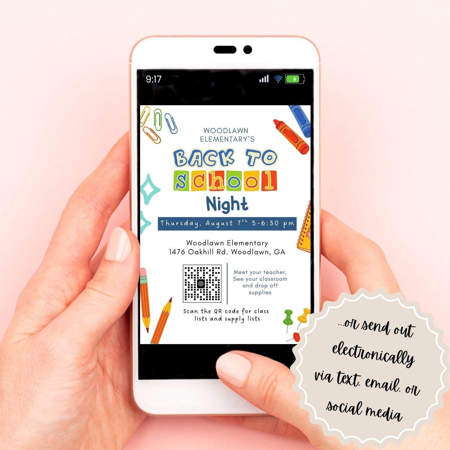 Printable Back to School Night Invitation | Back to School | Editable Parent Night Invitation | Meet the Teacher | Canva Template |