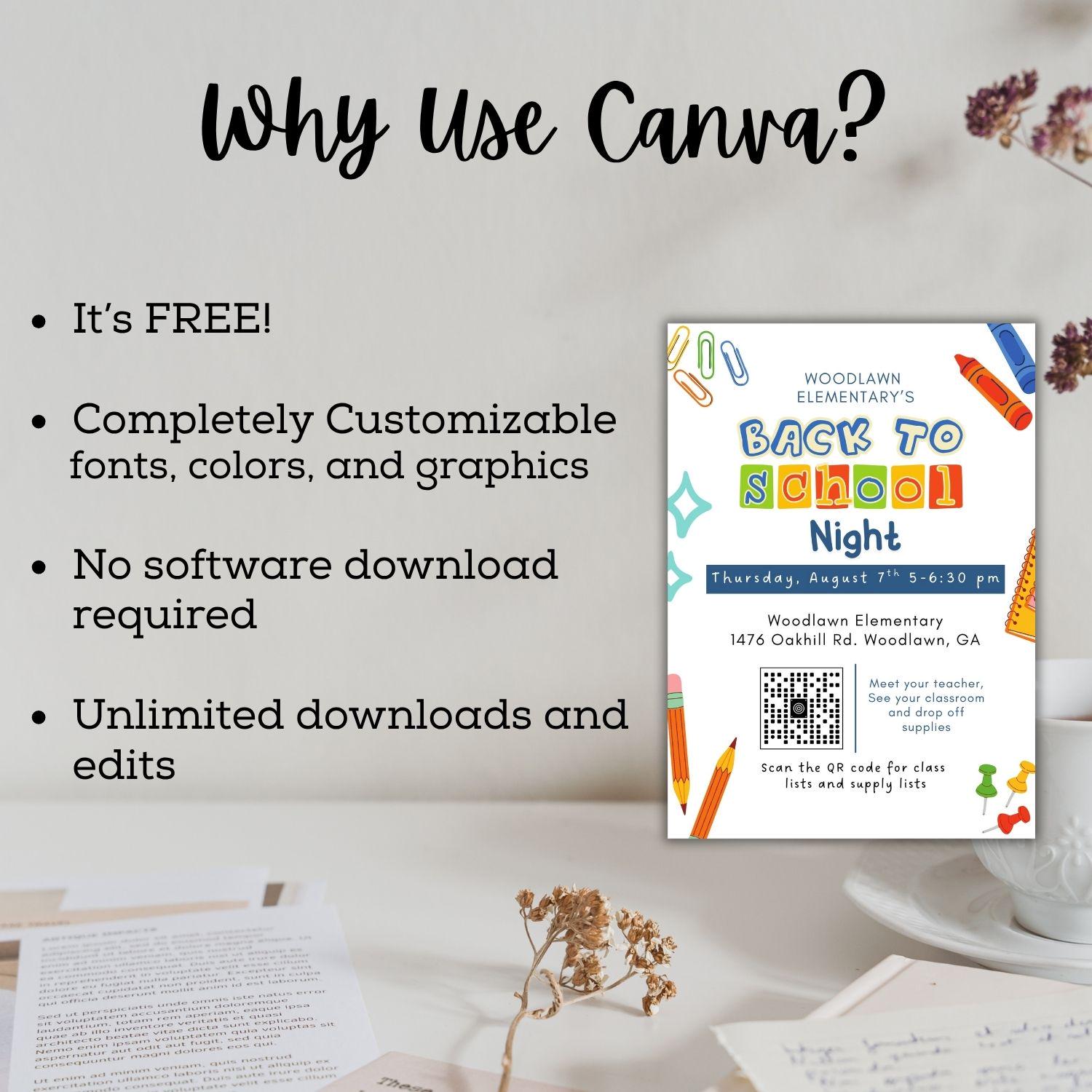 Printable Back to School Night Invitation | Back to School | Editable Parent Night Invitation | Meet the Teacher | Canva Template |