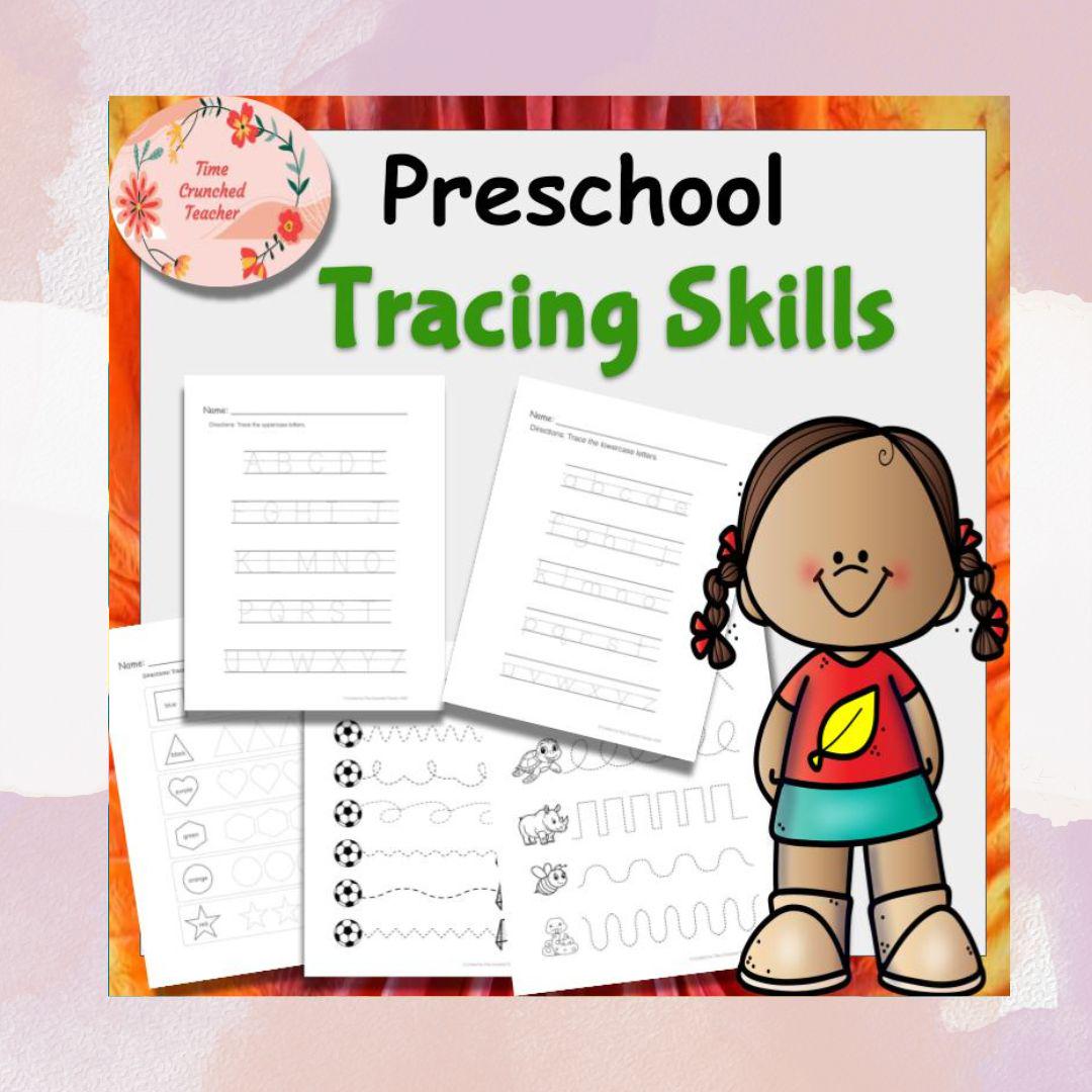 Preschool Tracing Skills Worksheets | Fine Motor & Pre-Writing Practice for Kids | Printable PDF | Preschool Handwriting Worksheets