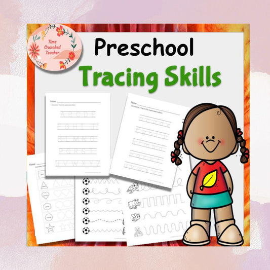 Preschool Tracing Skills Worksheets | Fine Motor & Pre-Writing Practice for Kids | Printable PDF | Preschool Handwriting Worksheets