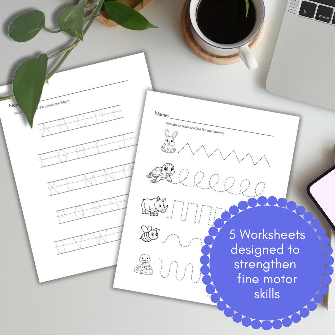Preschool Tracing Skills Worksheets | Fine Motor & Pre-Writing Practice for Kids | Printable PDF | Preschool Handwriting Worksheets