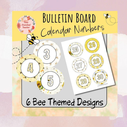 Bumble Bee Themed Calendar Numbers | Numbers 1-31 | Calendar Math | Bee Themed Classroom decor | Bee and Honey Themed Classroom