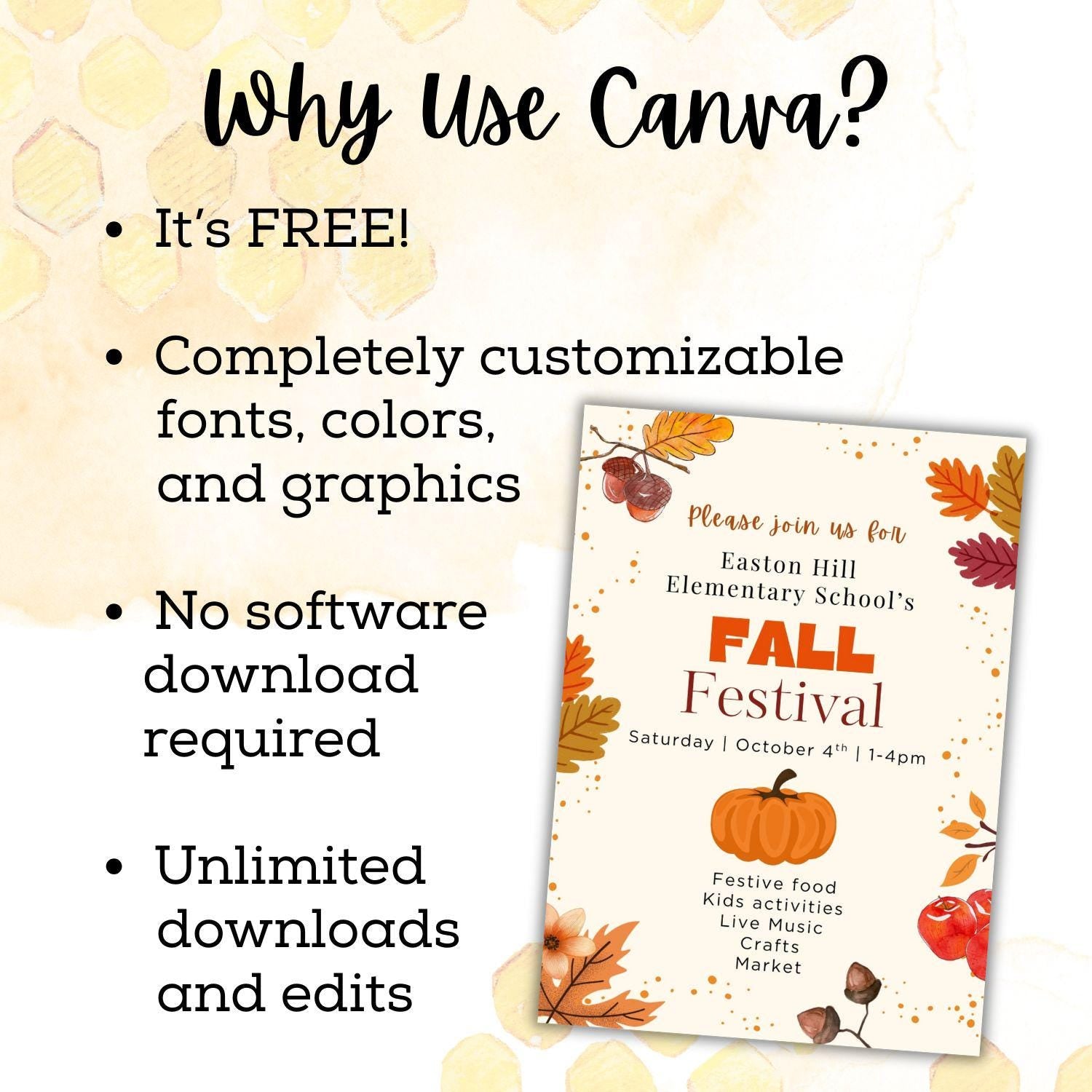 Printable Fall Festival Invitation | School Fall Festival | Editable Fall Invitation | Printable Invitation | Canva Template | Fall Poster