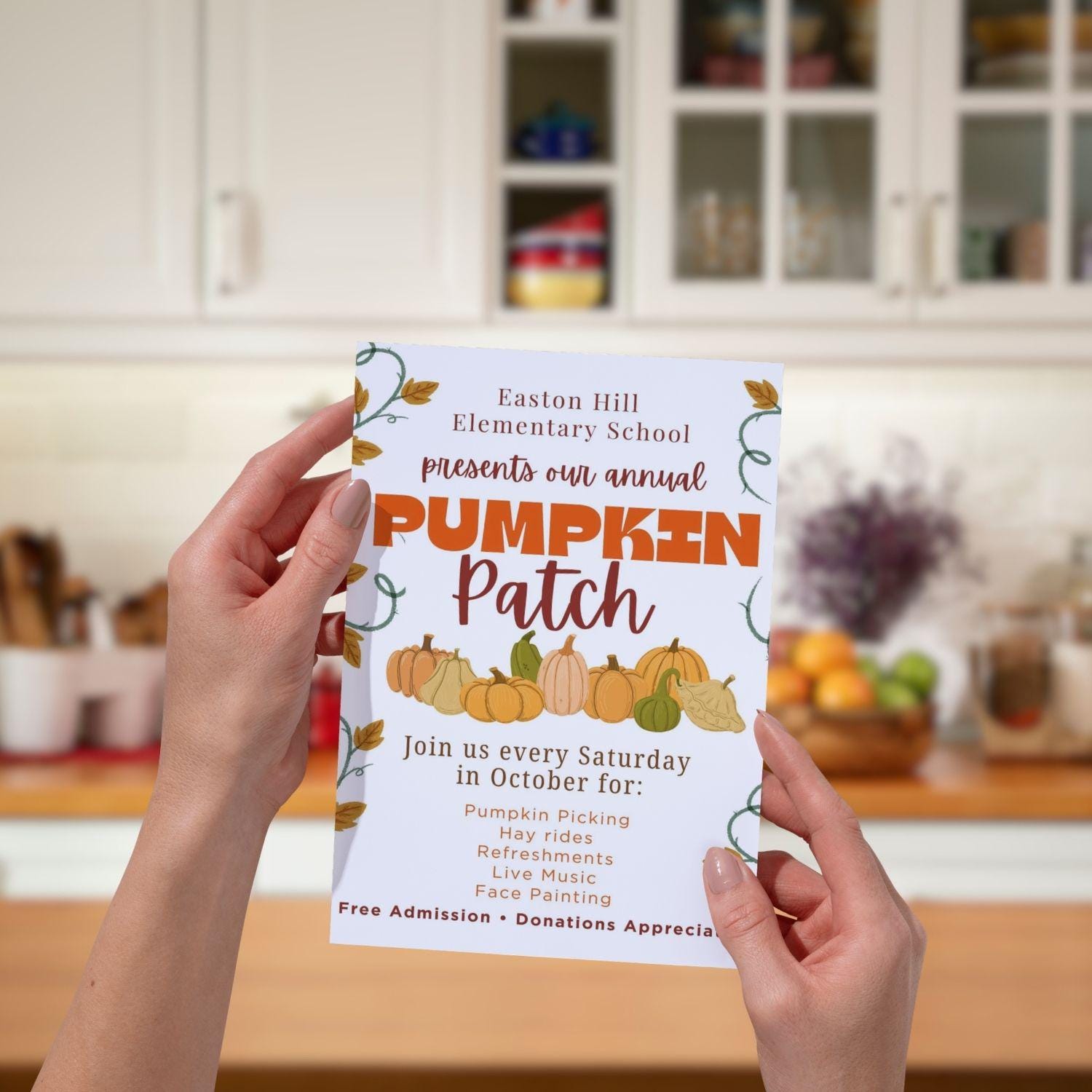 Pumpkin Patch Invitation Template | Editable Canva Flyer | Fall Festival, School or Church Fundraiser Printable Poster Download