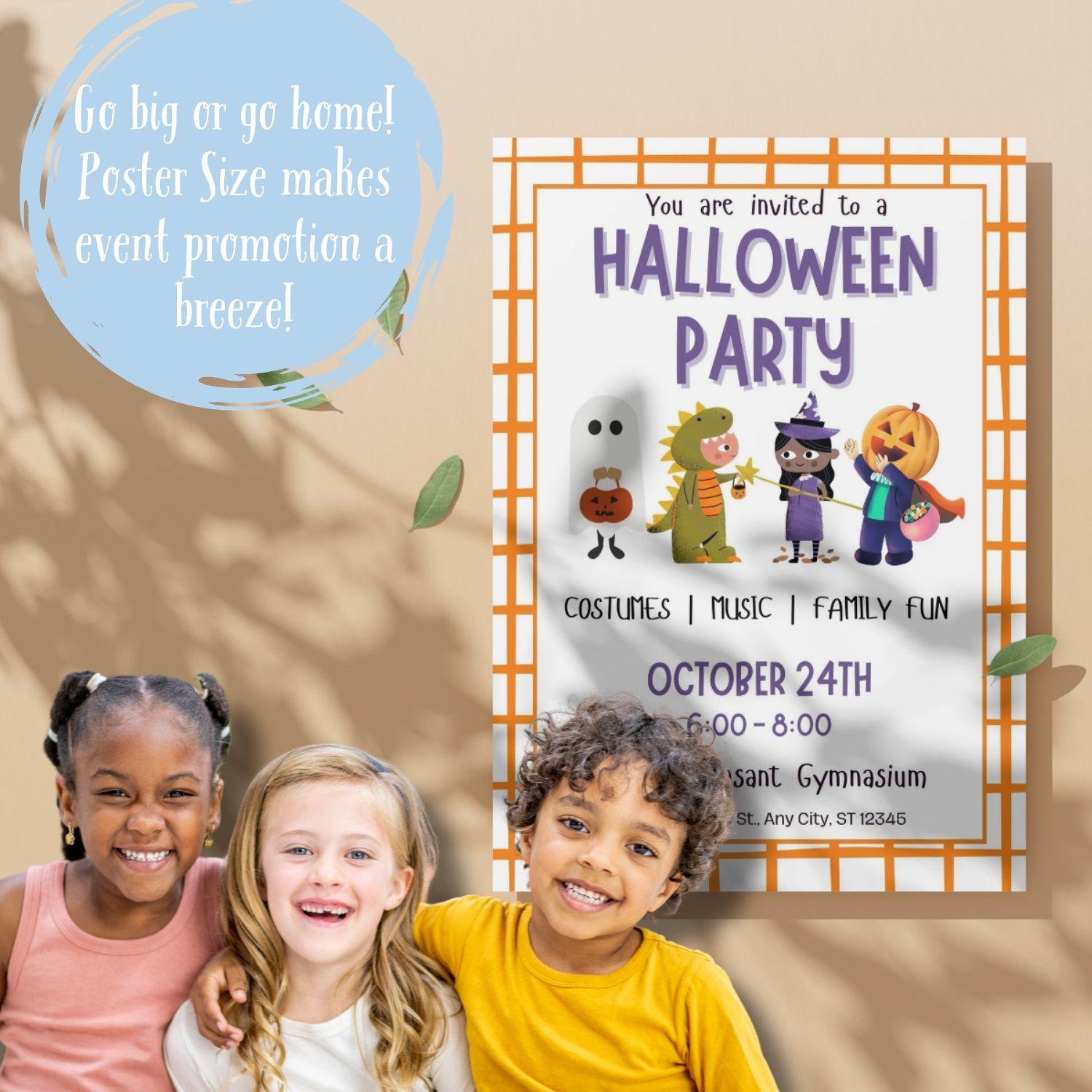 Printable Halloween Party Invitation | Printable Flyer & Poster | Editable Invitation | Halloween Party | Canva Template | Editable Template