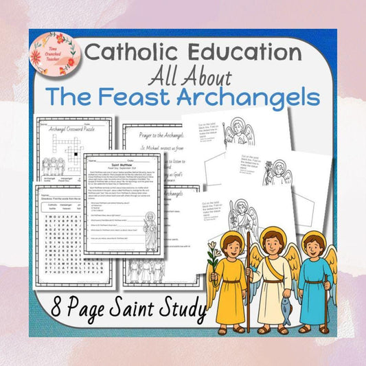 Printable Catholic School Saint Matthew Unit | Saint Study | Digital Download | Sunday School Craft | Catholic Craft