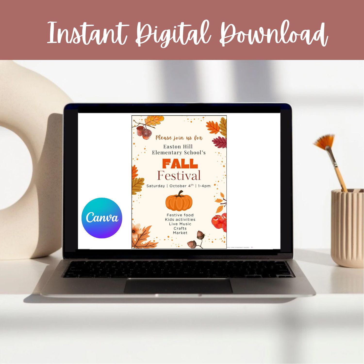 Printable Fall Festival Invitation | School Fall Festival | Editable Fall Invitation | Printable Invitation | Canva Template | Fall Poster