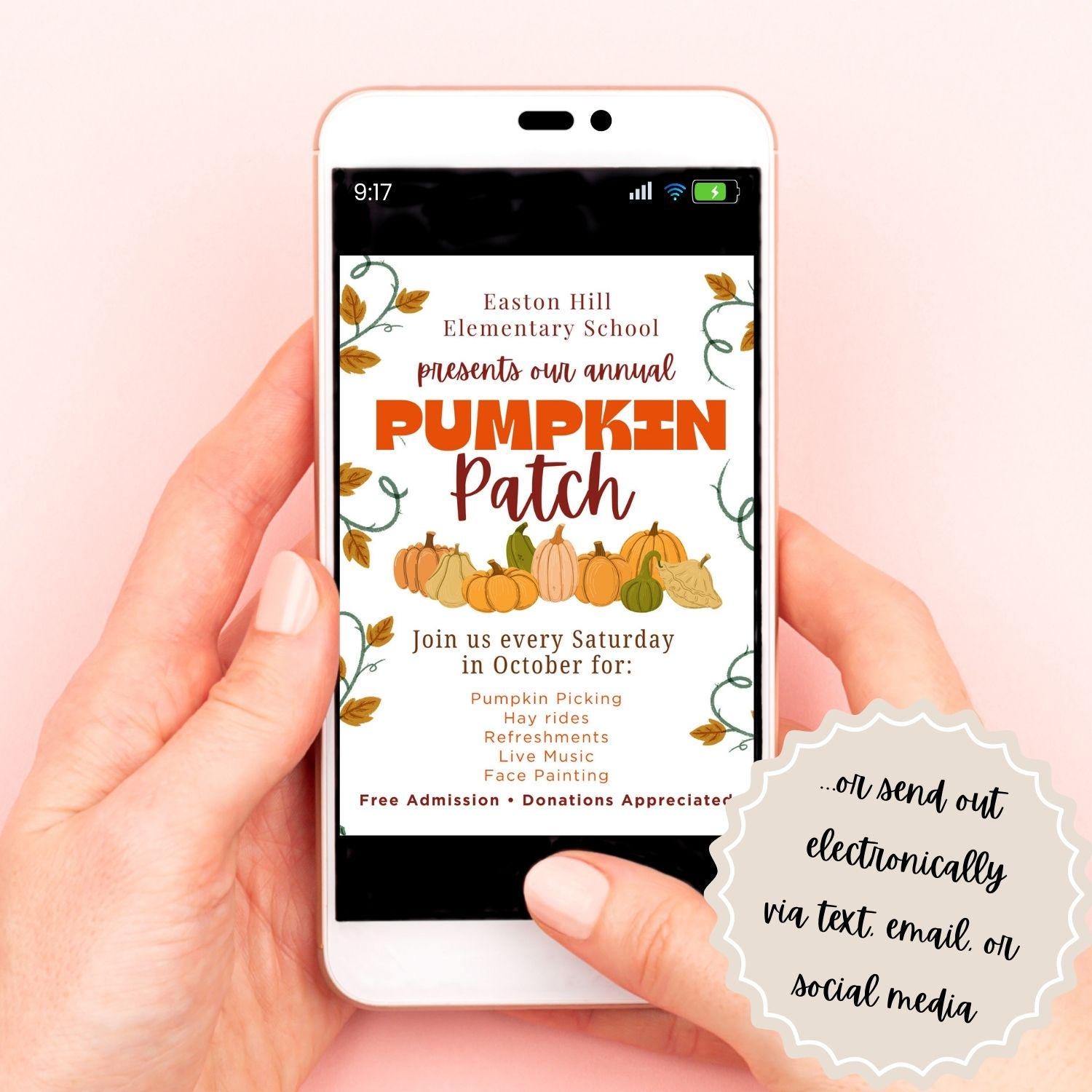Pumpkin Patch Invitation Template | Editable Canva Flyer | Fall Festival, School or Church Fundraiser Printable Poster Download