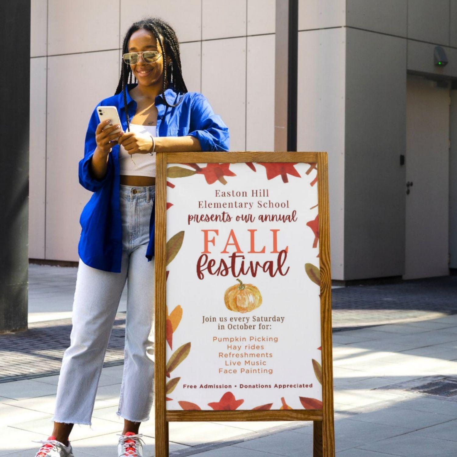 Fall Festival Invitation Template | Editable Canva Flyer | Autumn Event, School Carnival, Church or Community Fundraiser Printable