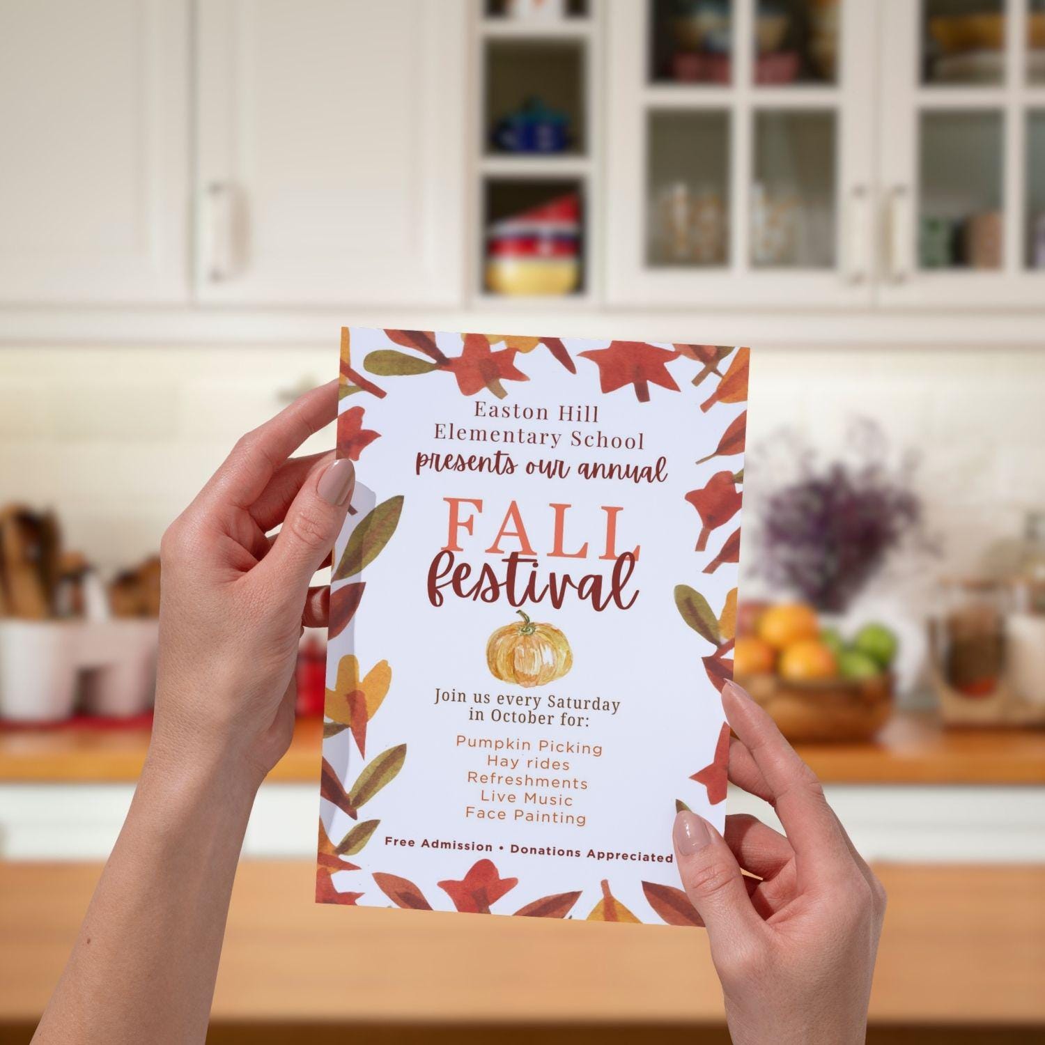 Fall Festival Invitation Template | Editable Canva Flyer | Autumn Event, School Carnival, Church or Community Fundraiser Printable
