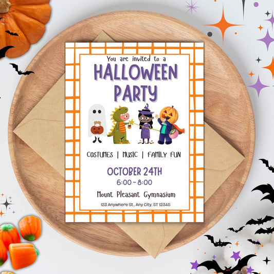 Printable Halloween Party Invitation | Printable Flyer & Poster | Editable Invitation | Halloween Party | Canva Template | Editable Template