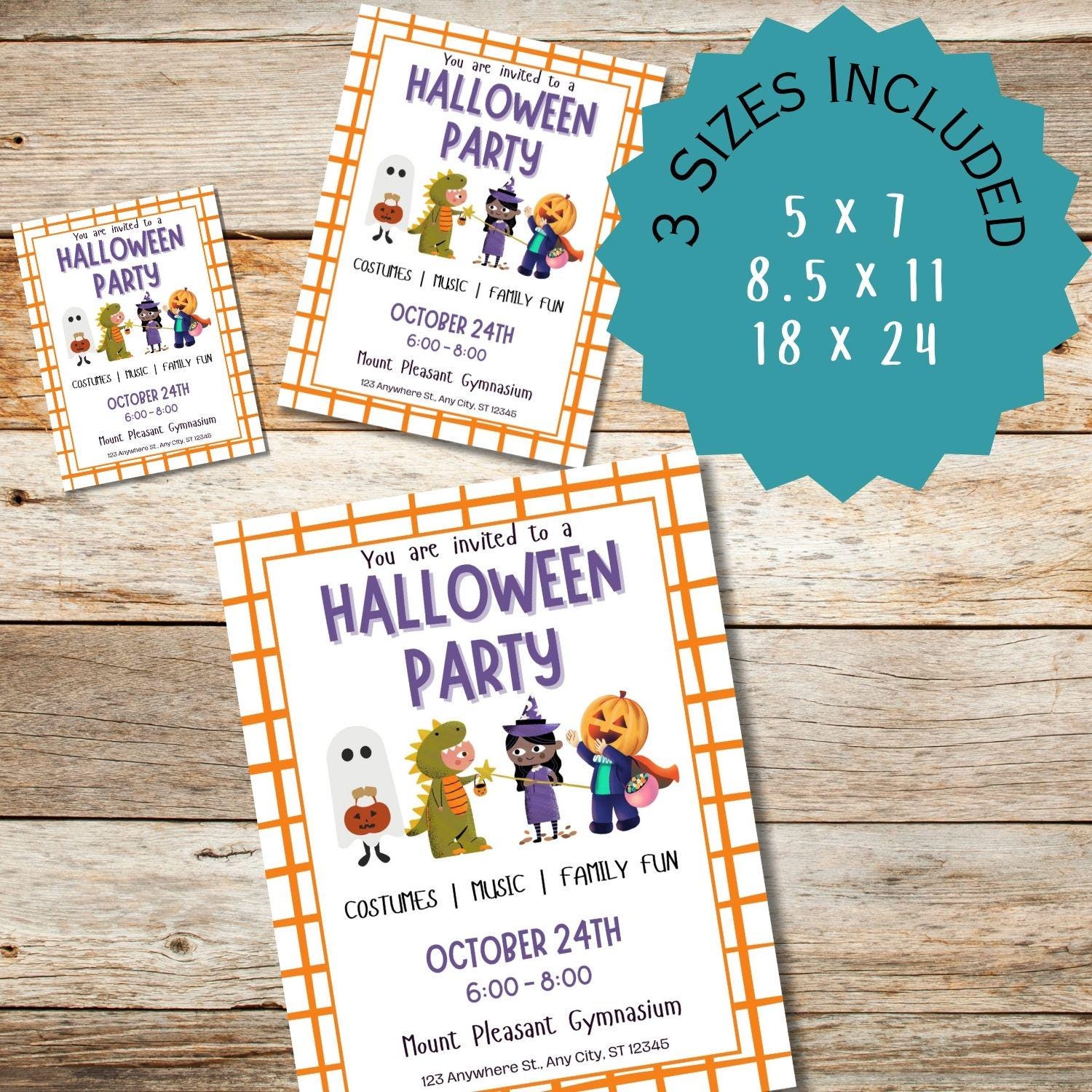 Printable Halloween Party Invitation | Printable Flyer & Poster | Editable Invitation | Halloween Party | Canva Template | Editable Template