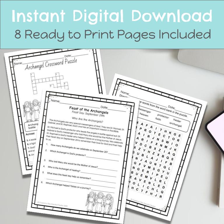 Printable Catholic School Saint Matthew Unit | Saint Study | Digital Download | Sunday School Craft | Catholic Craft