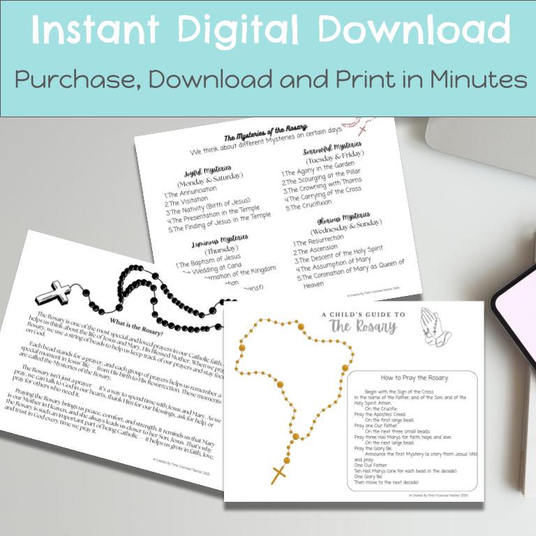 A Catholic Child’s Guide to the Rosary | Catholic School | Joyful Mysteries | Luminous Mysteries | Sorrowful Mysteries | Glorious Mysteries