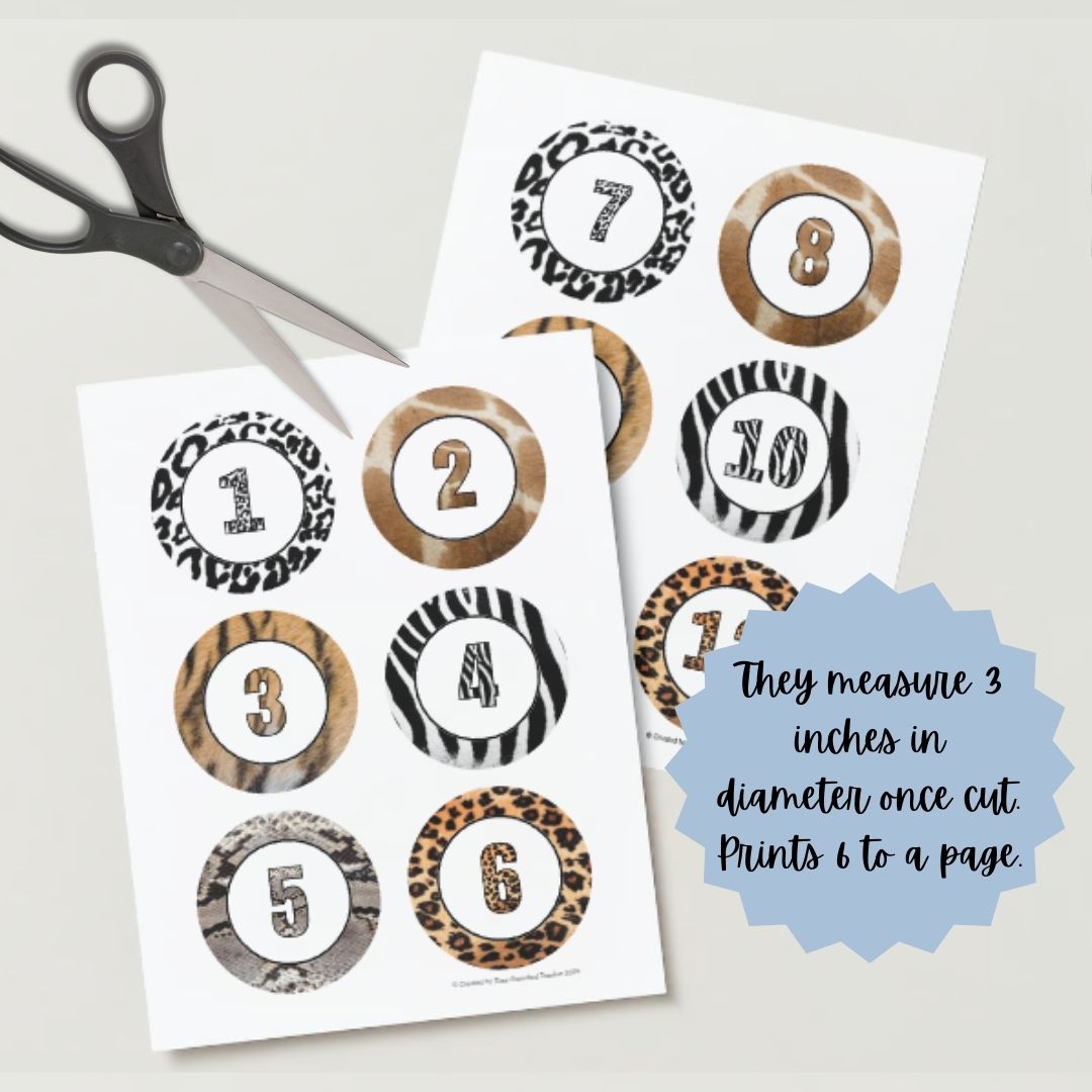 Animal Print Calendar Numbers | Numbers 1-31 | Just Print and Go!