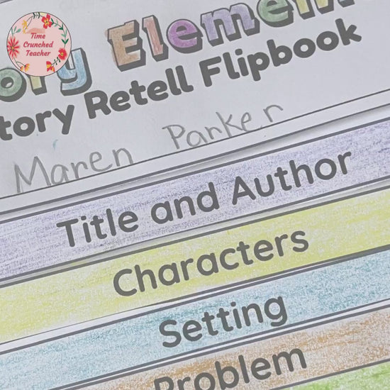 Printable Story Elements Flipbook | Teaching Story Elements | Character, Setting, Problem, Solution | reading  lesson | Interactive Notebook