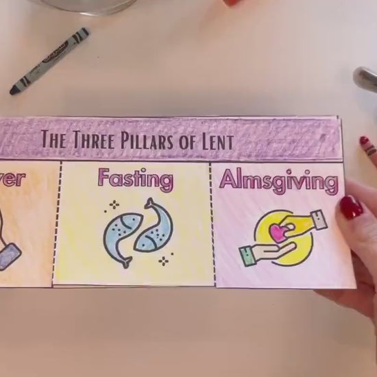 Printable Catholic Lent Flap Book | Three Pillars of Lent Lift A Flap Book | Lent Craft for Kids | Printable Sunday School Craft