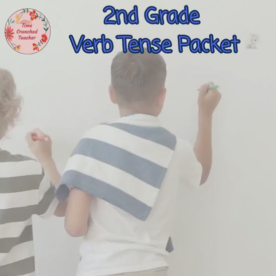 Past, Present, and Future Tense Verbs Worksheets | 2nd Grade Grammar Practice with Answer Keys | 2nd Grade Grammar Packet | ELA Worksheets